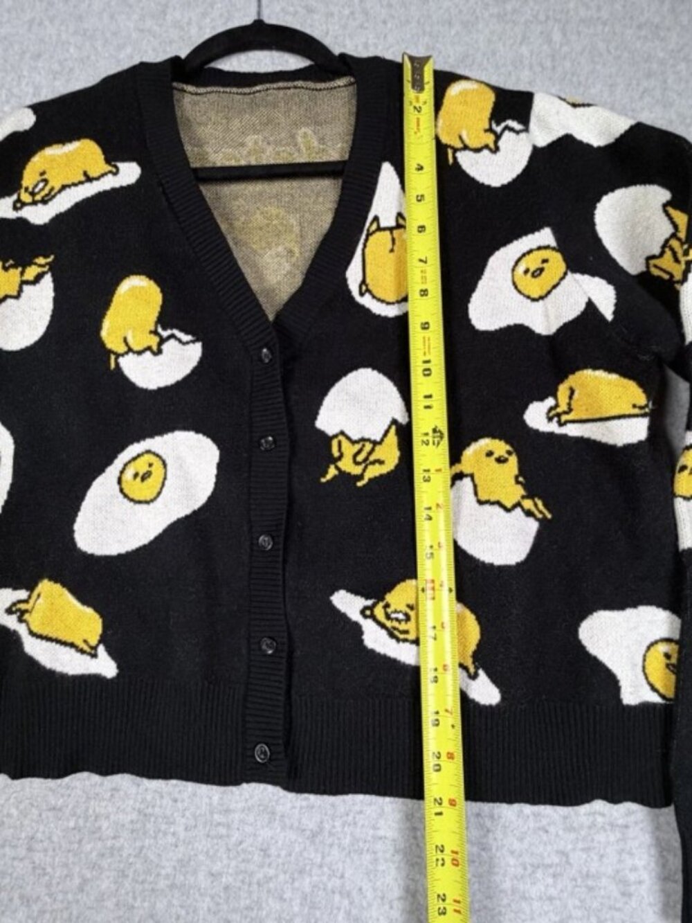 BlackMilk Gudetama Black Cropped Cardigan Lazy Egg Sweater Sanrio Size M/L - Picture 9 of 12